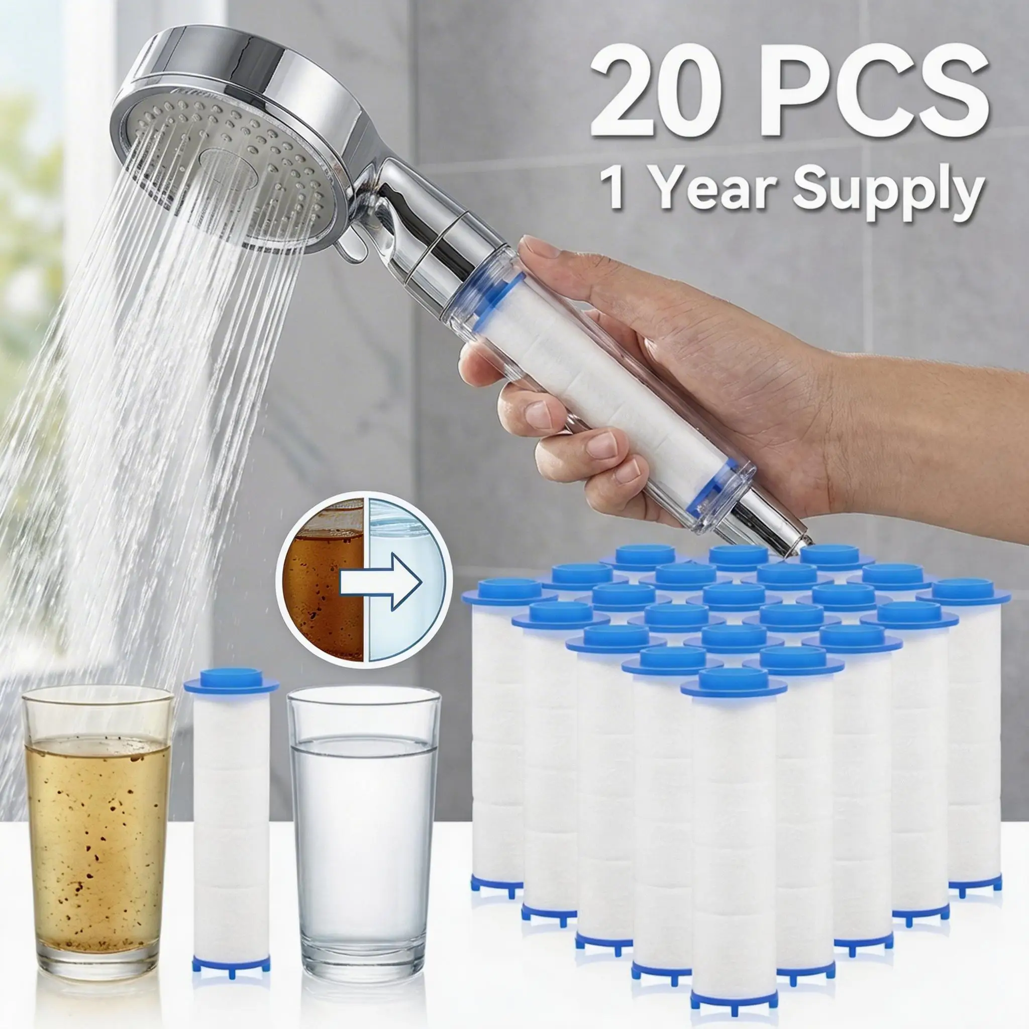 20Pcs Shower Head Filter PP Co - Water Filter Cartridge review and price